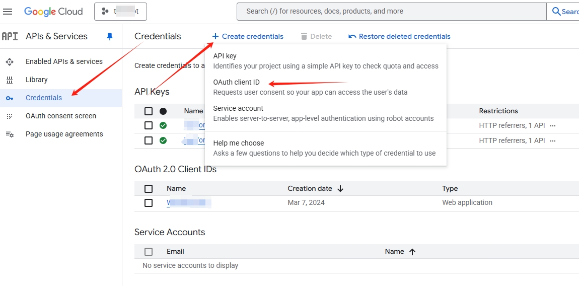 create credentials